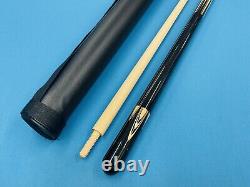 CAROM CUE TRUJILLO BLACK & HARD CASE CUSTOM TIP SIZE 13 mm. 3 CUSHIONS