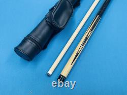 CAROM CUE TRUJILLO BLACK & HARD CASE CUSTOM TIP SIZE 13 mm. 3 CUSHIONS