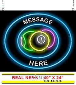 CUSTOM MESSAGE Pool Balls Neon Sign Jantec 30 x 24 Billiards Pool Hall