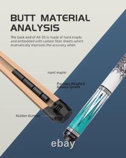 Carbon Fiber Pool Cue 58-Inch with Custom Foam Shaft for Enhanced Shot Precision