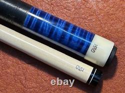 Carl Giuli Custom Blue Stained Curly Maple Pool Cue. With Maple Shaft