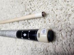 Carl Giuli Custom Stained Curly Maple Pool Cue Notched Diamond Maple Shaft