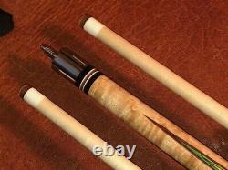 Chad McLennan CAM Custom Pool Cue With 2 Maple Shafts. Leather Wrap