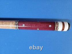 Chaney Custom 4 point purple heart curly maple 60 inch carbon fiber pool cue