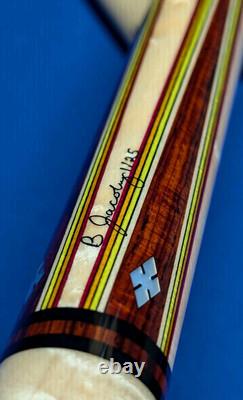 Cocobolo/Birdseye M3/8-10 Custom Jacoby Pool Cue 18.80oz 12.30mm Two Shafts