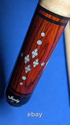 Cocobolo/Birdseye M3/8-10 Custom Jacoby Pool Cue 18.80oz 12.30mm Two Shafts