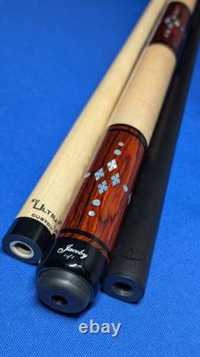 Cocobolo/Birdseye M3/8-10 Custom Jacoby Pool Cue 18.80oz 12.30mm Two Shafts