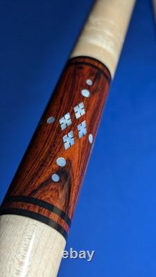 Cocobolo/Birdseye M3/8-10 Custom Jacoby Pool Cue 18.80oz 12.30mm Two Shafts