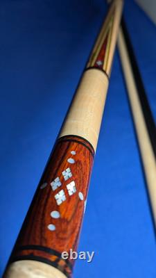 Cocobolo/Birdseye M3/8-10 Custom Jacoby Pool Cue 18.80oz 12.30mm Two Shafts