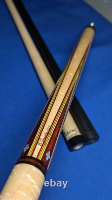 Cocobolo/Birdseye M3/8-10 Custom Jacoby Pool Cue 18.80oz 12.30mm Two Shafts