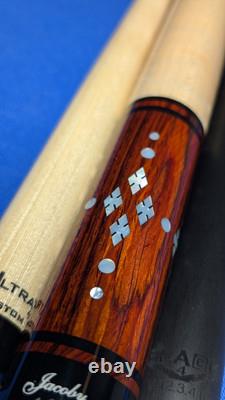 Cocobolo/Birdseye M3/8-10 Custom Jacoby Pool Cue 18.80oz 12.30mm Two Shafts