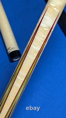 Cocobolo/Birdseye M3/8-10 Custom Jacoby Pool Cue 18.80oz 12.30mm Two Shafts