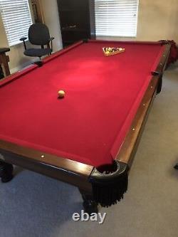 Custom Built Solid Cherry Billiards Pool Table Claw Legs & Leather Drop Pockets