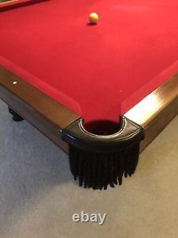 Custom Built Solid Cherry Billiards Pool Table Claw Legs & Leather Drop Pockets