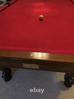 Custom Built Solid Cherry Billiards Pool Table Claw Legs & Leather Drop Pockets