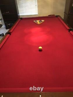 Custom Built Solid Cherry Billiards Pool Table Claw Legs & Leather Drop Pockets