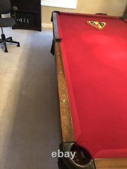 Custom Built Solid Cherry Billiards Pool Table Claw Legs & Leather Drop Pockets