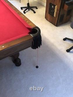 Custom Built Solid Cherry Billiards Pool Table Claw Legs & Leather Drop Pockets