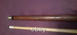 Custom Carved Pool Cue Stick 57 Beautiful & Vintage 4 piece with 2 part cue