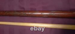 Custom Carved Pool Cue Stick 57 Beautiful & Vintage 4 piece with 2 part cue