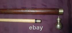 Custom Carved Pool Cue Stick 57 Beautiful & Vintage 4 piece with 2 part cue