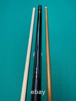 Custom Ebony pool cue radial pin 2-carbon fiber cored shafts & 4 extension