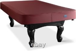 Custom-Fit Waterproof Pool Table Cover Heavy Duty Leatherette in Bordeaux Red
