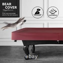 Custom-Fit Waterproof Pool Table Cover Heavy Duty Leatherette in Bordeaux Red