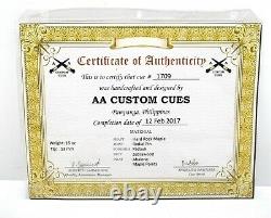 Custom HANDCRAFTED Serial Numbered Pool Cue by AA Custom Cues (AA 1709)