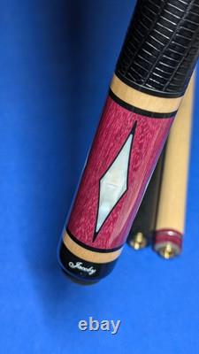 Custom Jacoby Purpleheart Uniloc Quick Release Pool Cue 18.50oz 12.40mm 2 Shafts