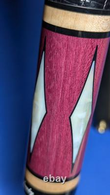 Custom Jacoby Purpleheart Uniloc Quick Release Pool Cue 18.50oz 12.40mm 2 Shafts