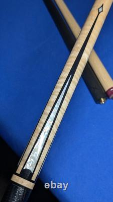 Custom Jacoby Purpleheart Uniloc Quick Release Pool Cue 18.50oz 12.40mm 2 Shafts