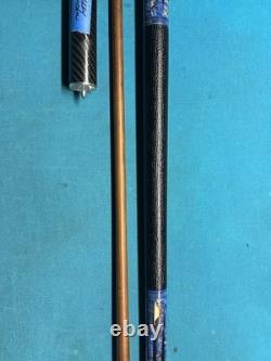 Custom Jeffrey Tucker African Blackwood/Black Ash Burl Points Pool Cue, 3/8X10