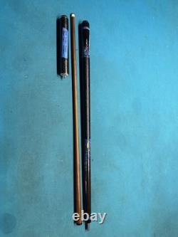 Custom Jeffrey Tucker African Blackwood/Black Ash Burl Points Pool Cue, 3/8X10