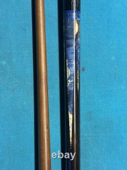 Custom Jeffrey Tucker African Blackwood/Black Ash Burl Points Pool Cue, 3/8X10