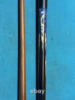 Custom Jeffrey Tucker African Blackwood/Black Ash Burl Points Pool Cue, 3/8X10