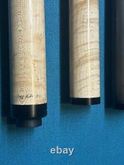 Custom Jeffrey Tucker Curly Maple Break Jump Pool Cue, 30 Carbon Fiber Shaft