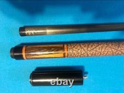 Custom Jeffrey Tucker Pool Cue Meucci Carbon Pro Shaft 12mm Leather Wrap + Ext