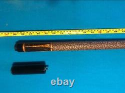 Custom Jeffrey Tucker Pool Cue Meucci Carbon Pro Shaft 12mm Leather Wrap + Ext