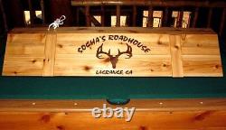 Custom Led Pool Table Light & Cue Rack with your name logo! Billiards Poker