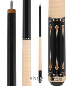 Custom Lucasi LZC28 Billiard 2-Piece Mystic Black Pool Cue 12.75mm Tip