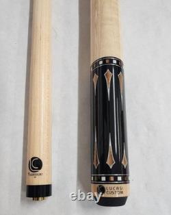 Custom Lucasi LZC28 Billiard 2-Piece Mystic Black Pool Cue 12.75mm Tip