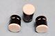 Custom Pool Cue Joint Protectors- Ebony / White/ Dash Rings 5/16-14 Thread