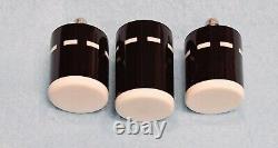 Custom Pool Cue Joint Protectors- Ebony / White/ Dash Rings 5/16-14 Thread