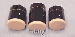 Custom Pool Cue Joint Protectors- Ebony/White/Silver Ring 5/16-14 Thread