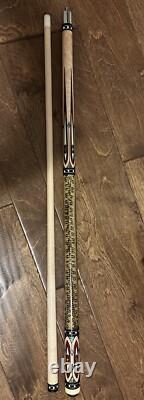 Custom Pool Cue with Pearl Inlays Cobra Skin Wrap