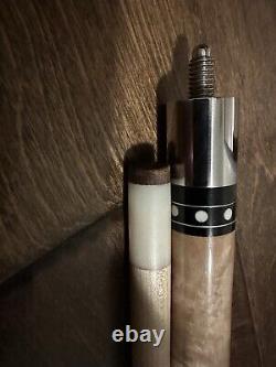 Custom Pool Cue with Pearl Inlays Cobra Skin Wrap