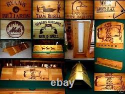 Custom Pool Table Poker Billiards Wood Light Lamp with Your Name / Company Logo