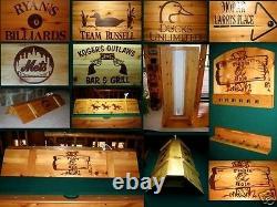 Custom Pool Table Poker Billiards Wood Light with Your Name Company Logo Mancave