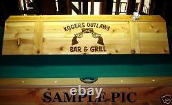 Custom Pool Table Poker Billiards Wood Light with Your Name Or Company